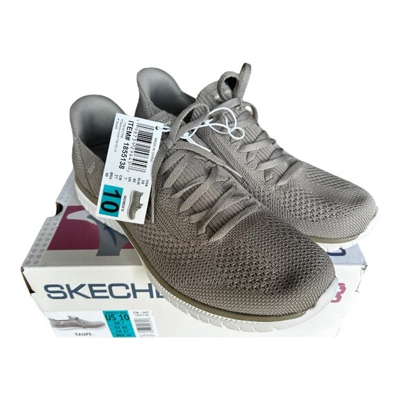 Skechers Women's Virtue Swift Fit Hands Free Shoe Taupe Beige Size 10 - Picture 1 of 8